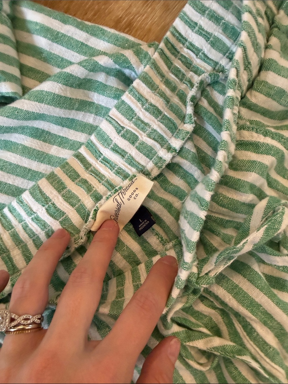 Universal Thread Mint Green and White Striped High-Waist Shorts Set - Picture 3 of 7